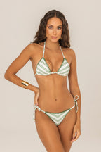 brazilian bikini triangle tie-side thong white green crochet embroidery perfect fit luxury