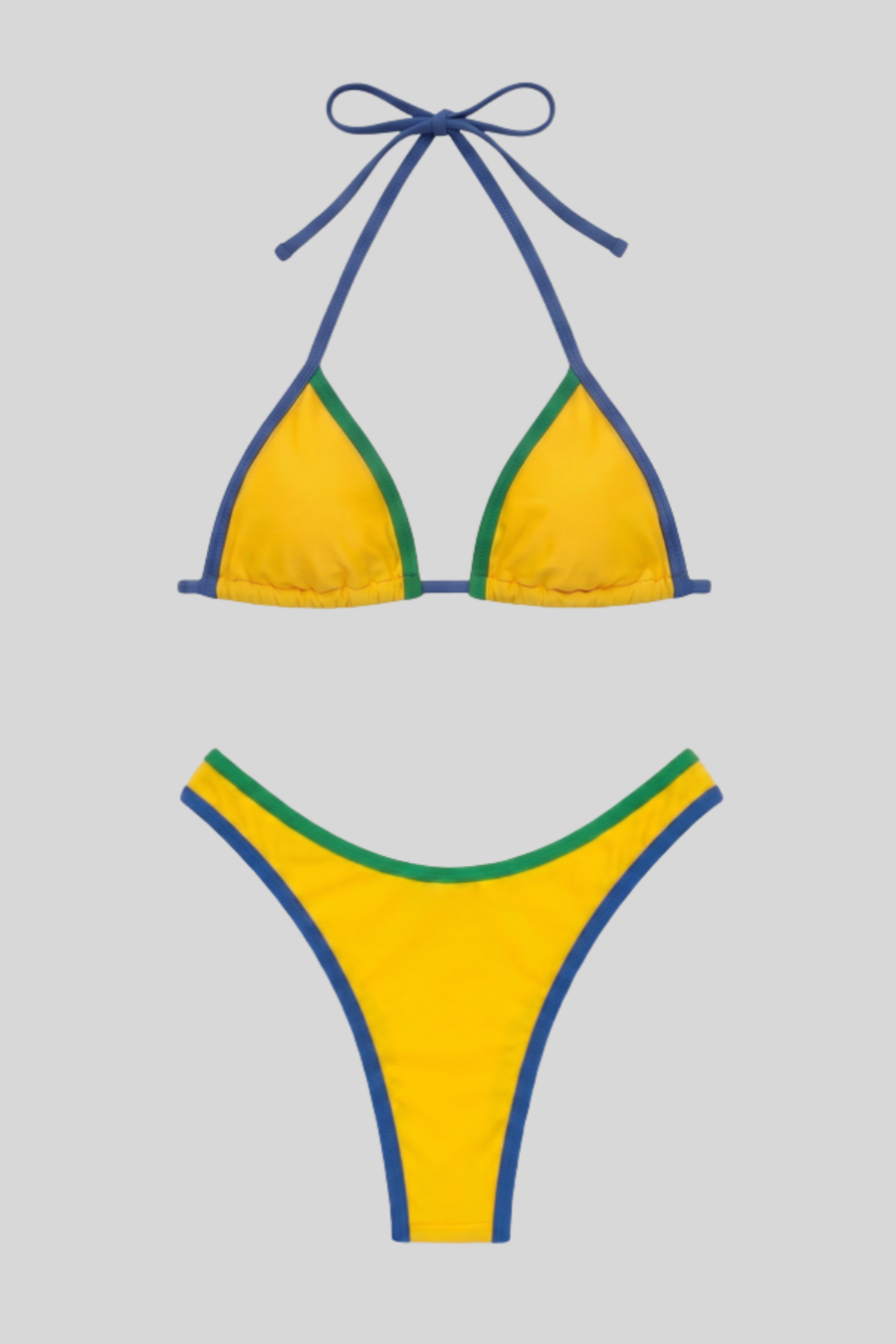 brazilian bikini triangle string thong cut yellow green perfect fit luxury brazilcore