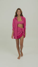 Wrap skirt - Linen Pitaya