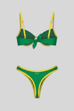brazilian bikini underwire high leg thong yellow green brazilcore perfect fit 