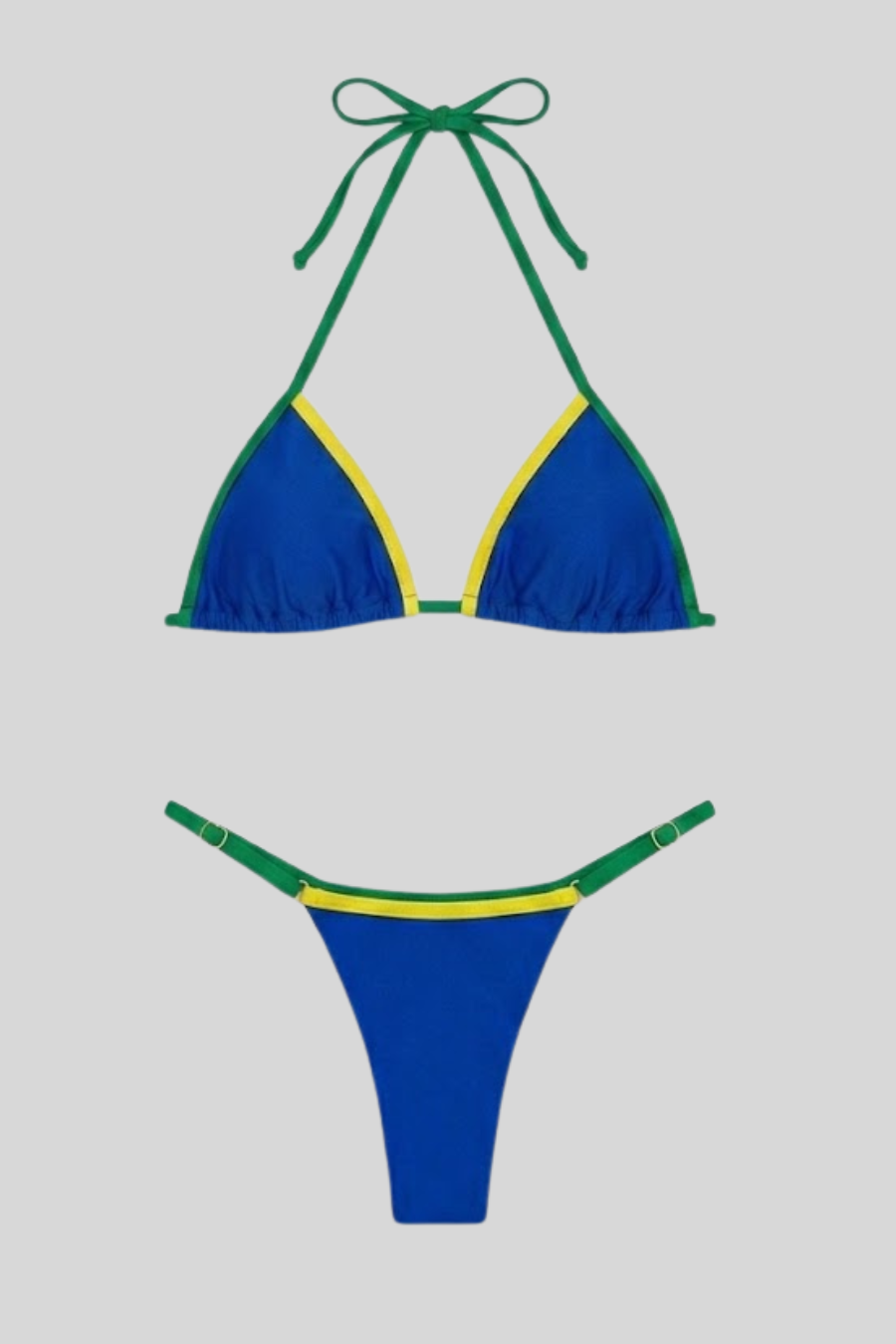 brazilian bikini triangle string thong cut blue yellow green perfect fit luxury brazilcore